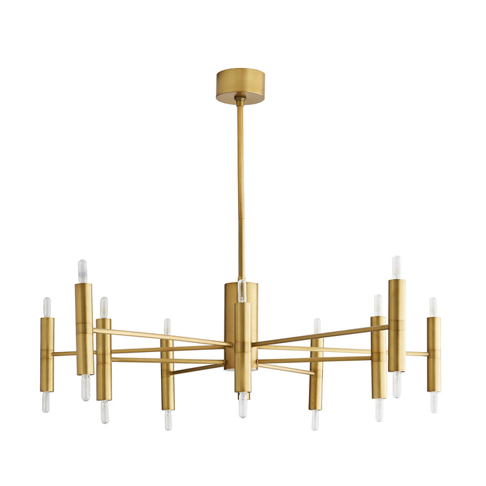 Arteriors 89633 20 Light Chandelier, Antique Brass