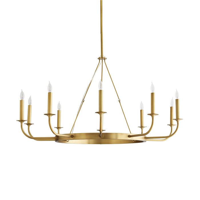 Arteriors 89637 Ten Light Chandelier, Antique Brass