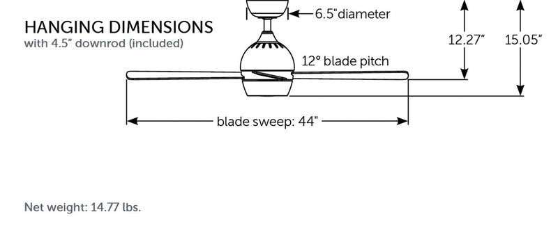 Fanimation FP7644BS 44" Ceiling Fan, Brushed Satin Brass