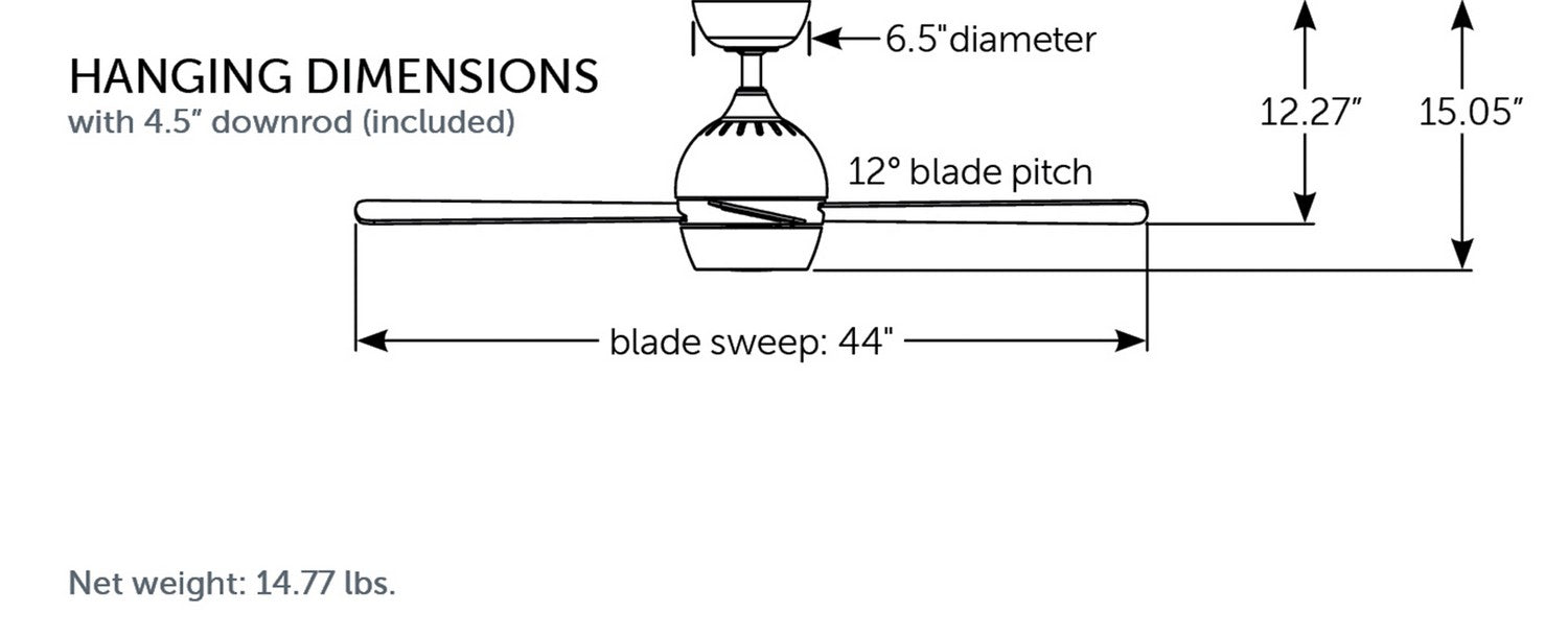 Fanimation FP7644BS 44" Ceiling Fan, Brushed Satin Brass