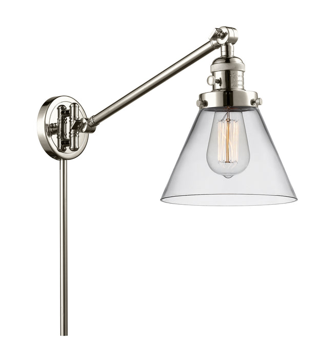 Innovations 237-PN-G42 One Light Swing Arm Lamp, Polished Nickel
