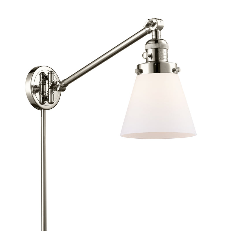 Innovations 237-PN-G61 One Light Swing Arm Lamp, Polished Nickel