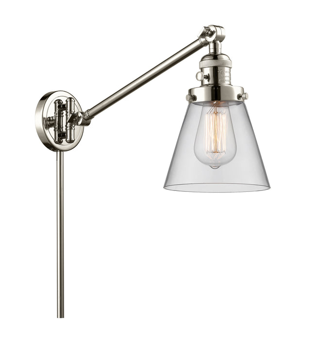 Innovations 237-PN-G62 One Light Swing Arm Lamp, Polished Nickel