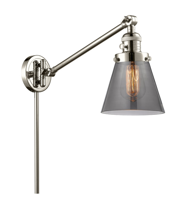 Innovations 237-PN-G63 One Light Swing Arm Lamp, Polished Nickel