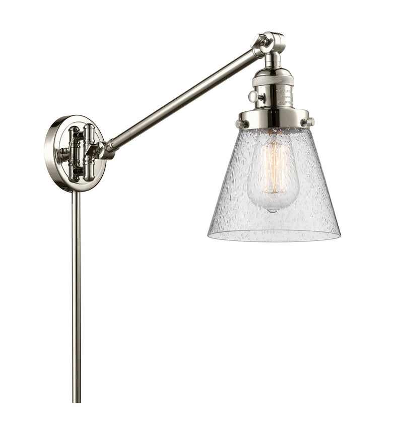 Innovations 237-PN-G64 One Light Swing Arm Lamp, Polished Nickel