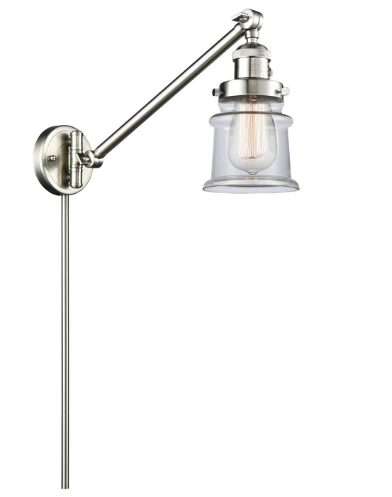 Innovations 237-SN-G182S One Light Swing Arm Lamp, Brushed Satin Nickel