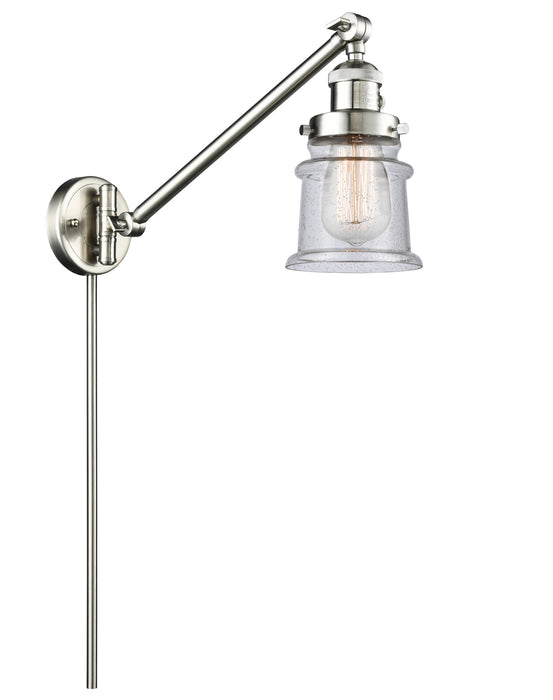Innovations 237-SN-G184S One Light Swing Arm Lamp, Brushed Satin Nickel