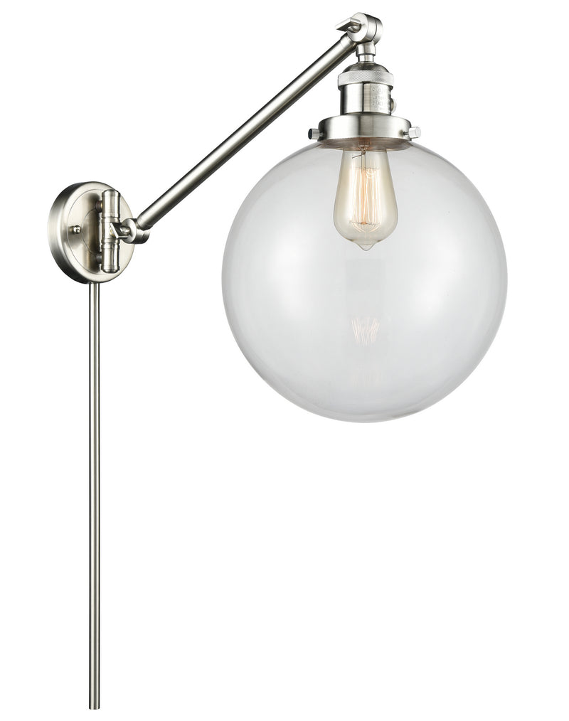 Innovations 237-SN-G202-10 One Light Swing Arm Lamp, Brushed Satin Nickel