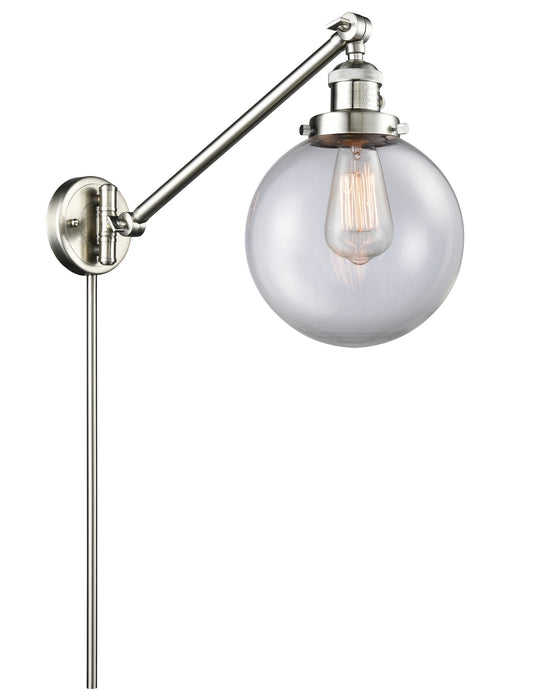 Innovations 237-SN-G202-8 One Light Swing Arm Lamp, Brushed Satin Nickel