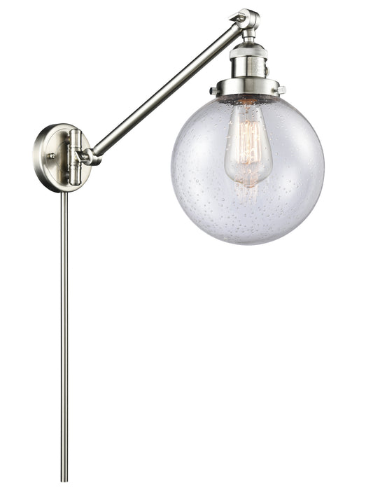 Innovations 237-SN-G204-8 One Light Swing Arm Lamp, Brushed Satin Nickel