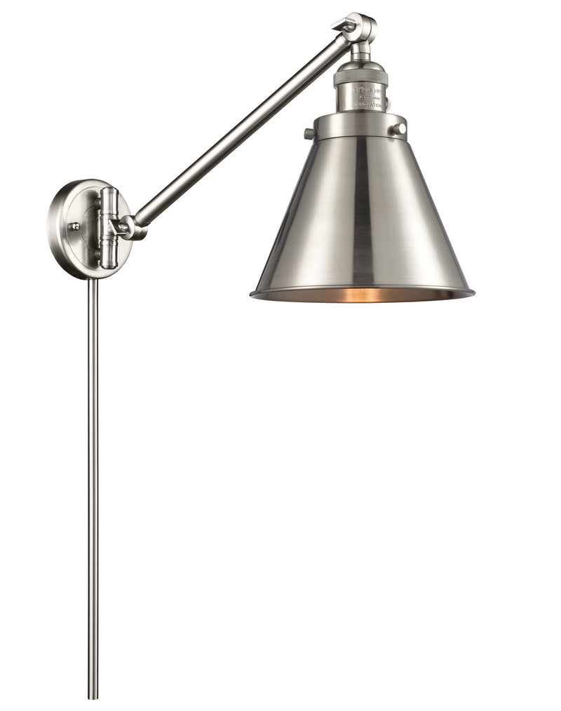 Innovations 237-SN-M13-SN One Light Swing Arm Lamp, Brushed Satin Nickel
