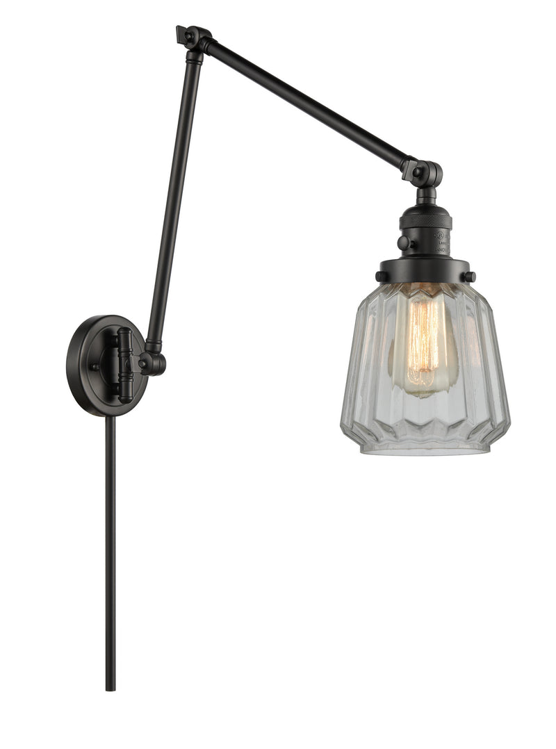 Innovations 238-BK-G142 One Light Swing Arm Lamp, Matte Black