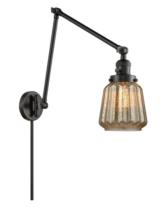 Innovations 238-BK-G146 One Light Swing Arm Lamp, Matte Black