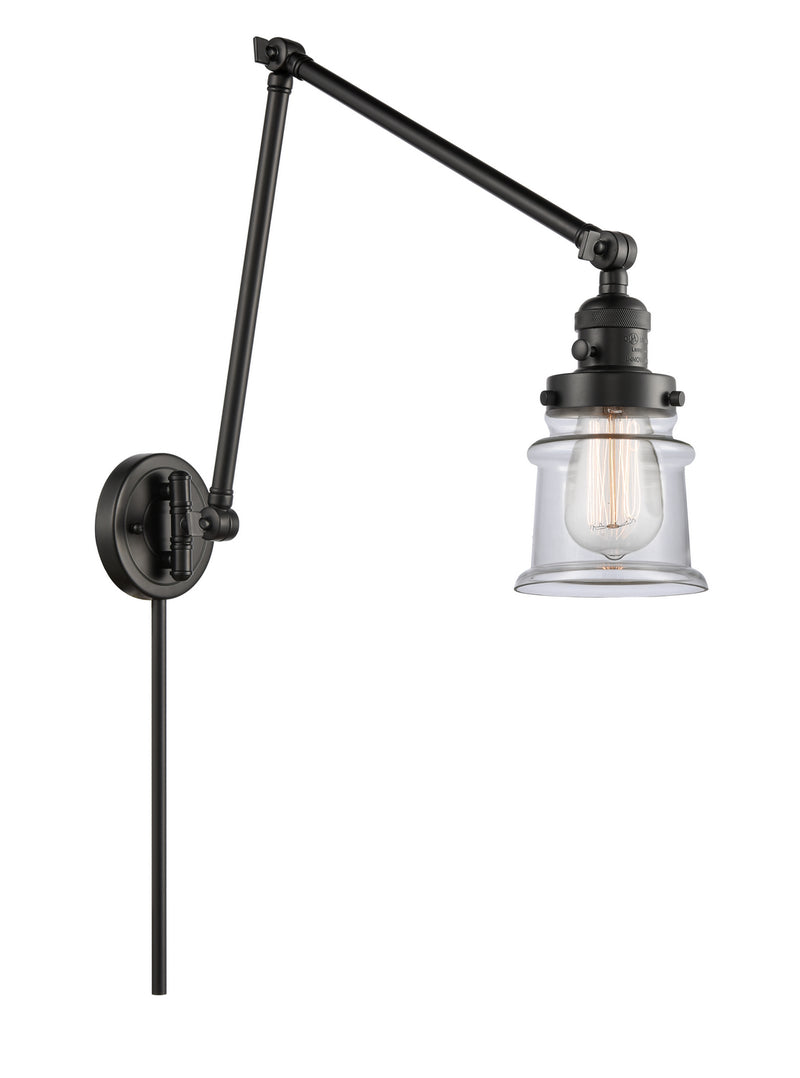 Innovations 238-BK-G182S One Light Swing Arm Lamp, Matte Black