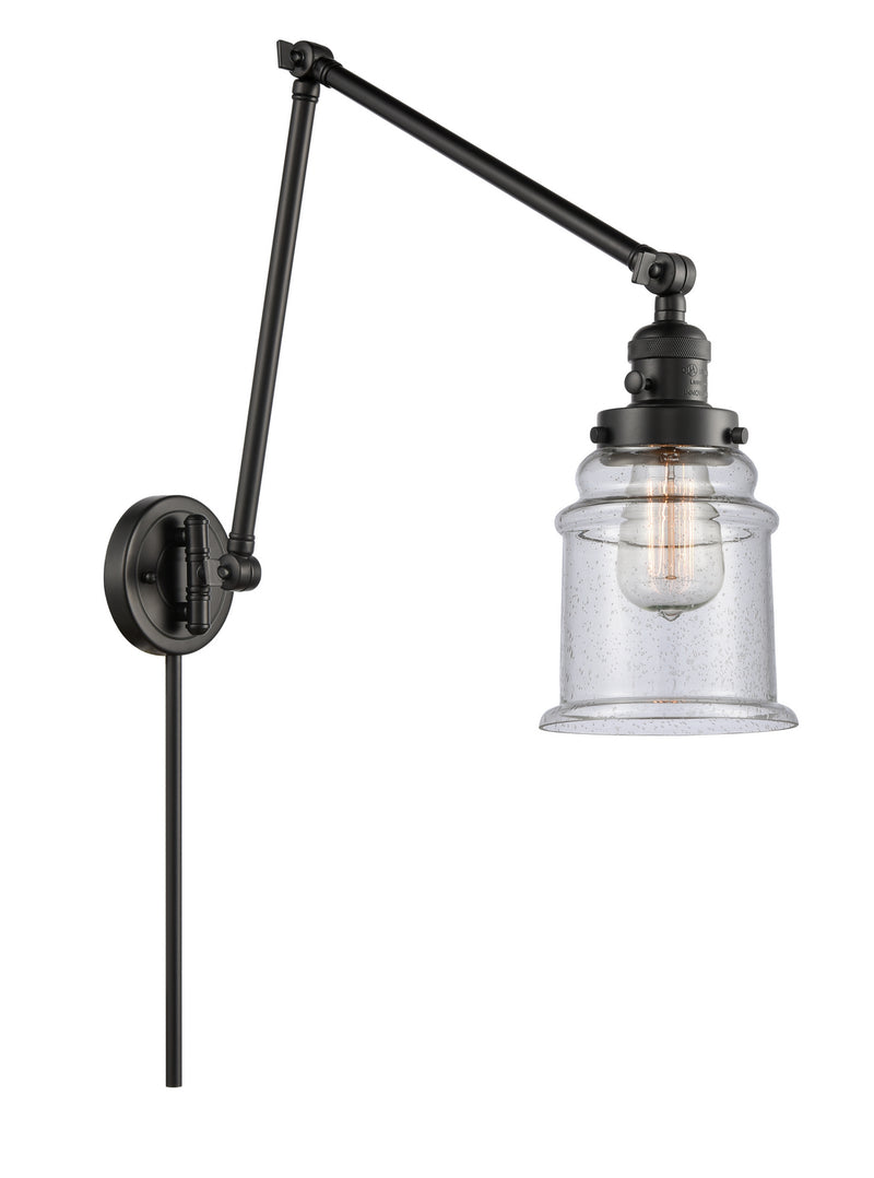 Innovations 238-BK-G184 One Light Swing Arm Lamp, Matte Black