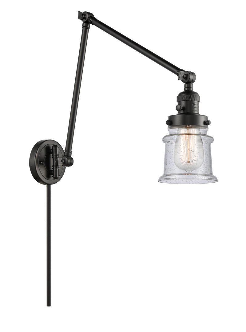 Innovations 238-BK-G184S One Light Swing Arm Lamp, Matte Black