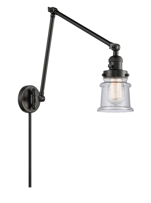 Innovations 238-BK-G184S One Light Swing Arm Lamp, Matte Black