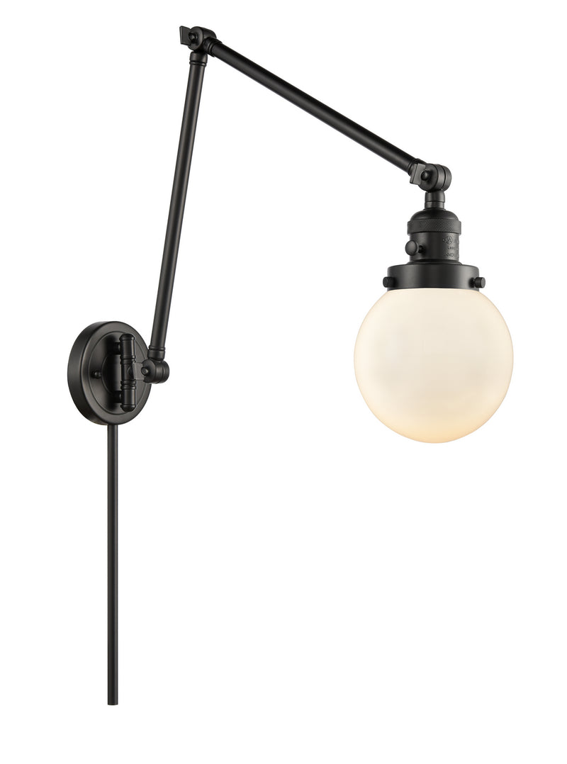 Innovations 238-BK-G201-6 One Light Swing Arm Lamp, Matte Black