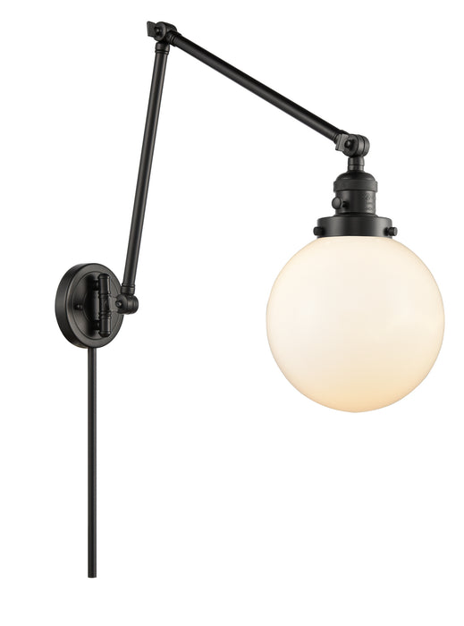 Innovations 238-BK-G201-8 One Light Swing Arm Lamp, Matte Black