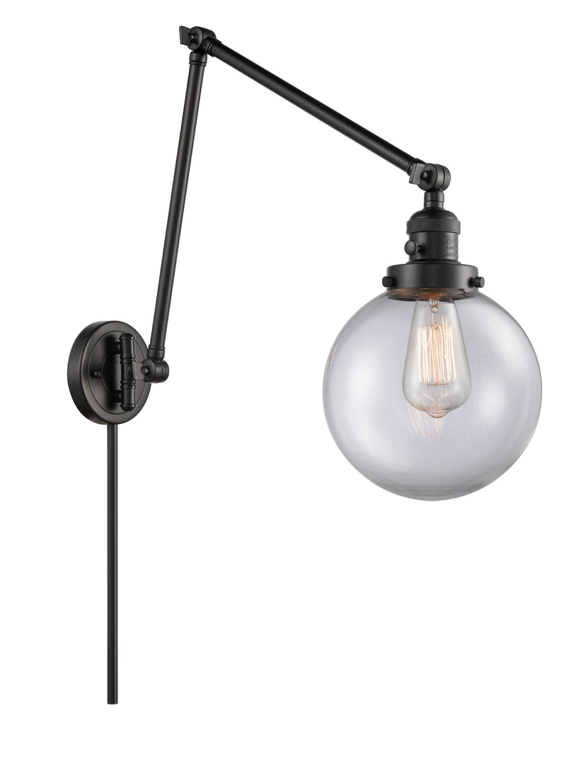 Innovations 238-BK-G202-8 One Light Swing Arm Lamp, Matte Black