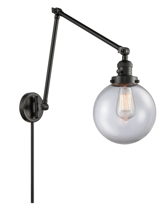 Innovations 238-BK-G202-8 One Light Swing Arm Lamp, Matte Black
