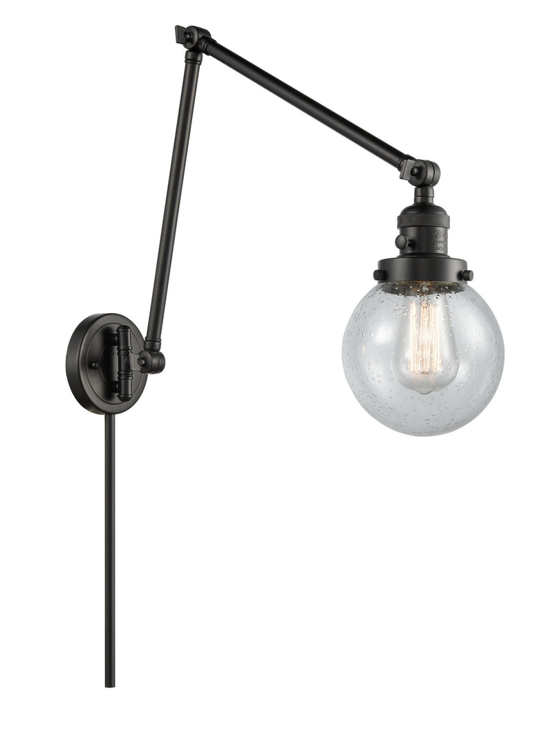Innovations 238-BK-G204-6 One Light Swing Arm Lamp, Matte Black