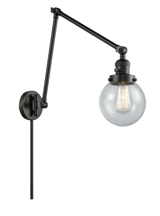 Innovations 238-BK-G204-6 One Light Swing Arm Lamp, Matte Black