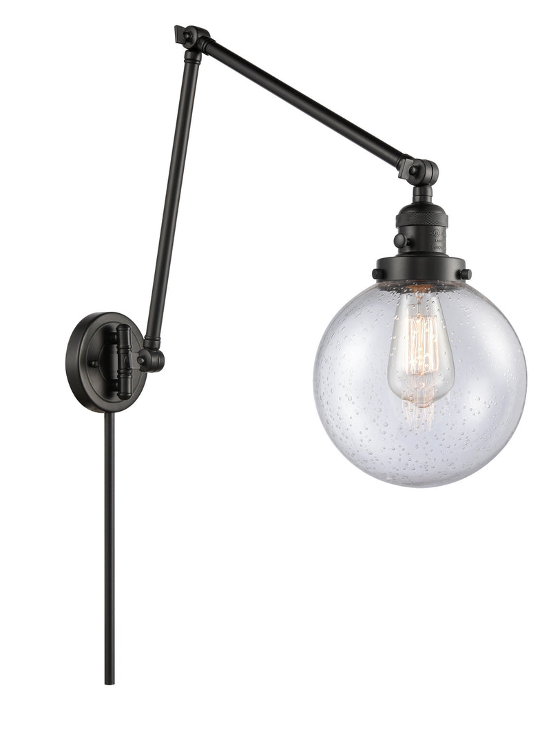 Innovations 238-BK-G204-8 One Light Swing Arm Lamp, Matte Black