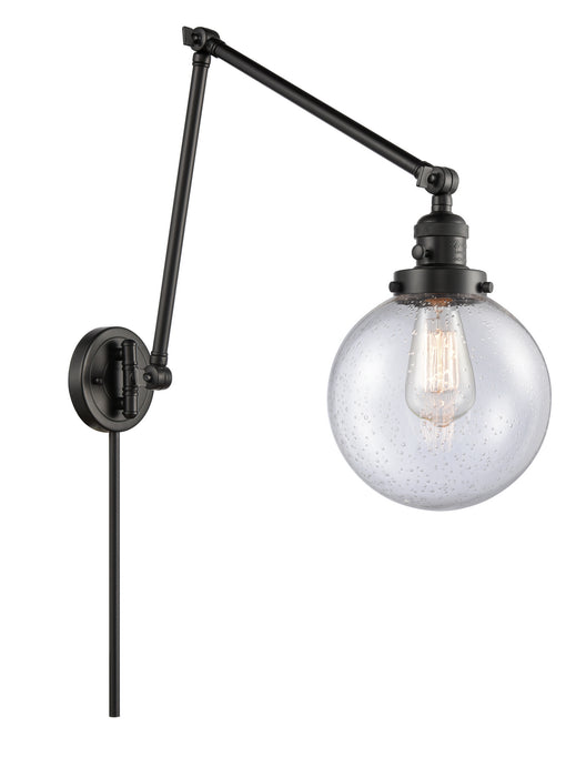 Innovations 238-BK-G204-8 One Light Swing Arm Lamp, Matte Black