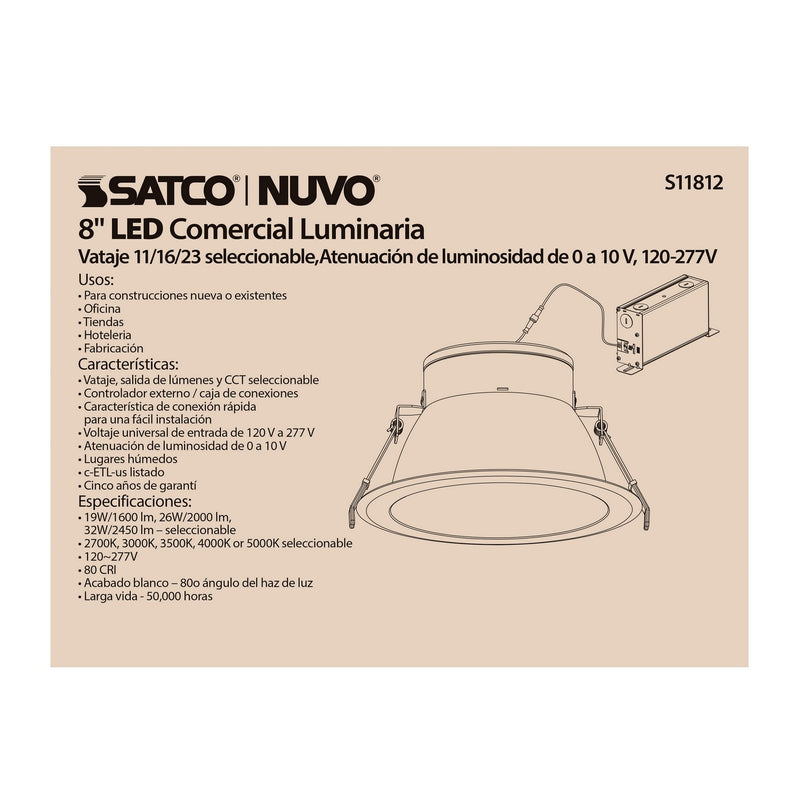 Satco S11812 LED Downlight, White