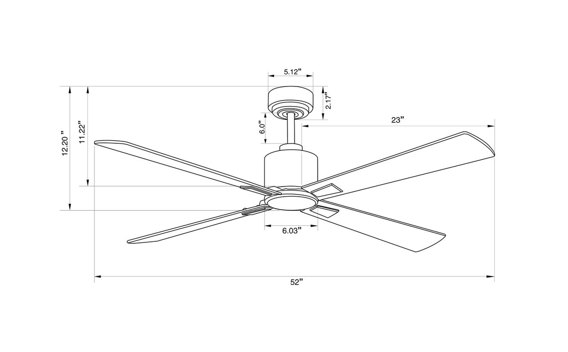 Beacon Lighting 510529010 52``Ceiling Fan, Black