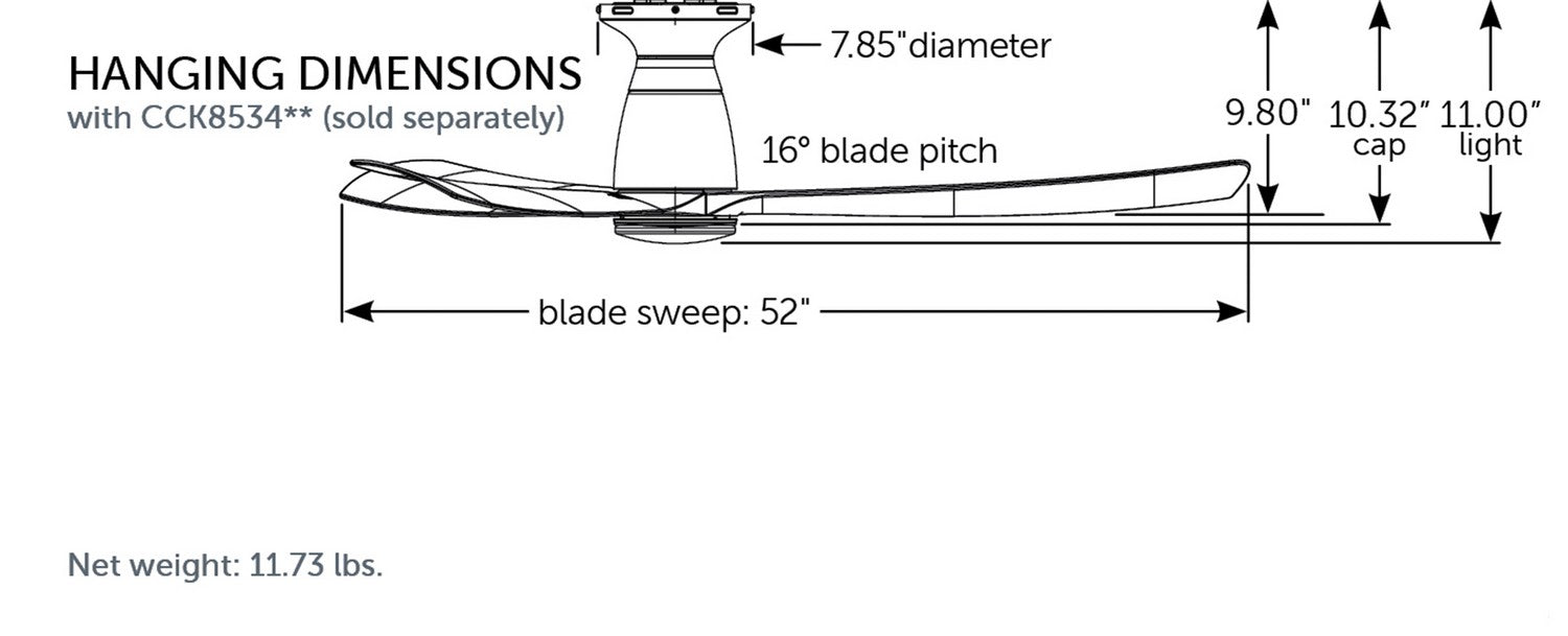 Fanimation FPD8534BS 52" Ceiling Fan, Brushed Satin Brass