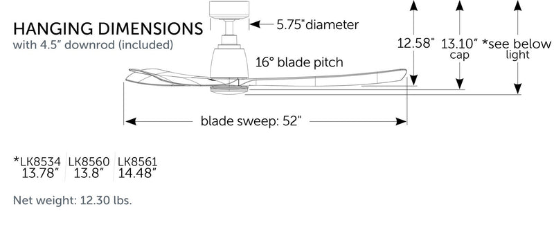 Fanimation FPD8534MW 52" Ceiling Fan, Matte White