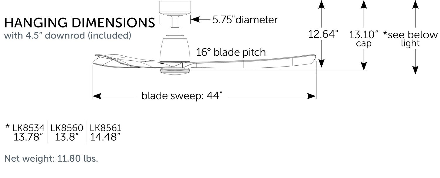 Fanimation FPD8547BS 44" Ceiling Fan, Brushed Satin Brass