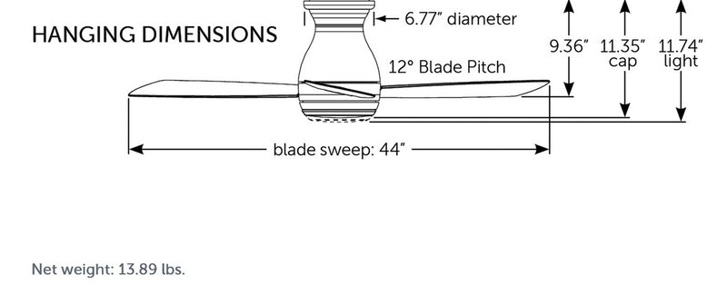 Fanimation FPS8332BBLW 44" Ceiling Fan, Black