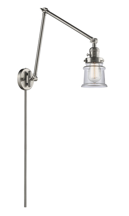 Innovations 238-SN-G182S One Light Swing Arm Lamp, Brushed Satin Nickel