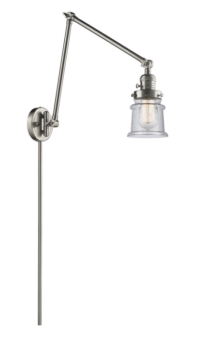 Innovations 238-SN-G184S One Light Swing Arm Lamp, Brushed Satin Nickel