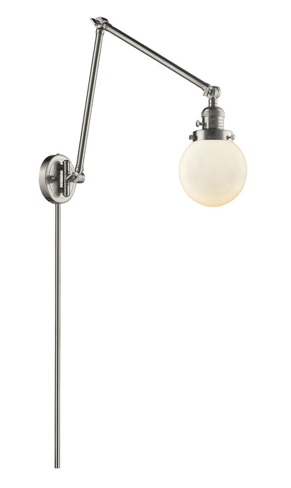 Innovations 238-SN-G201-6 One Light Swing Arm Lamp, Brushed Satin Nickel
