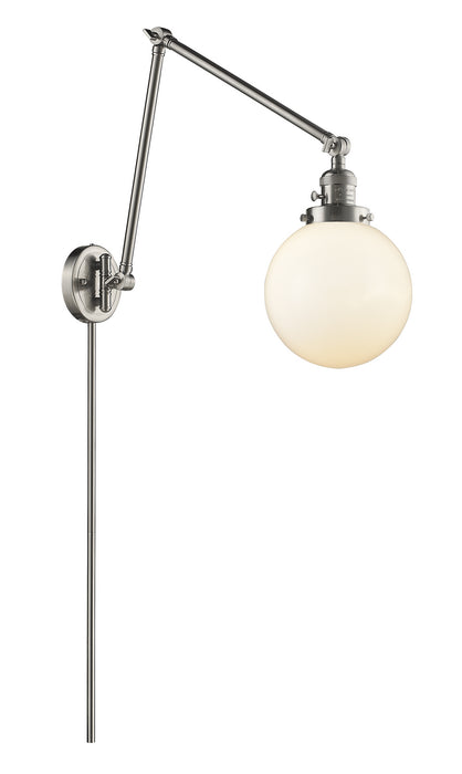 Innovations 238-SN-G201-8 One Light Swing Arm Lamp, Brushed Satin Nickel