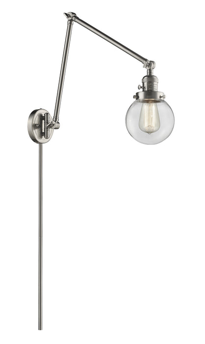 Innovations 238-SN-G202-6 One Light Swing Arm Lamp, Brushed Satin Nickel