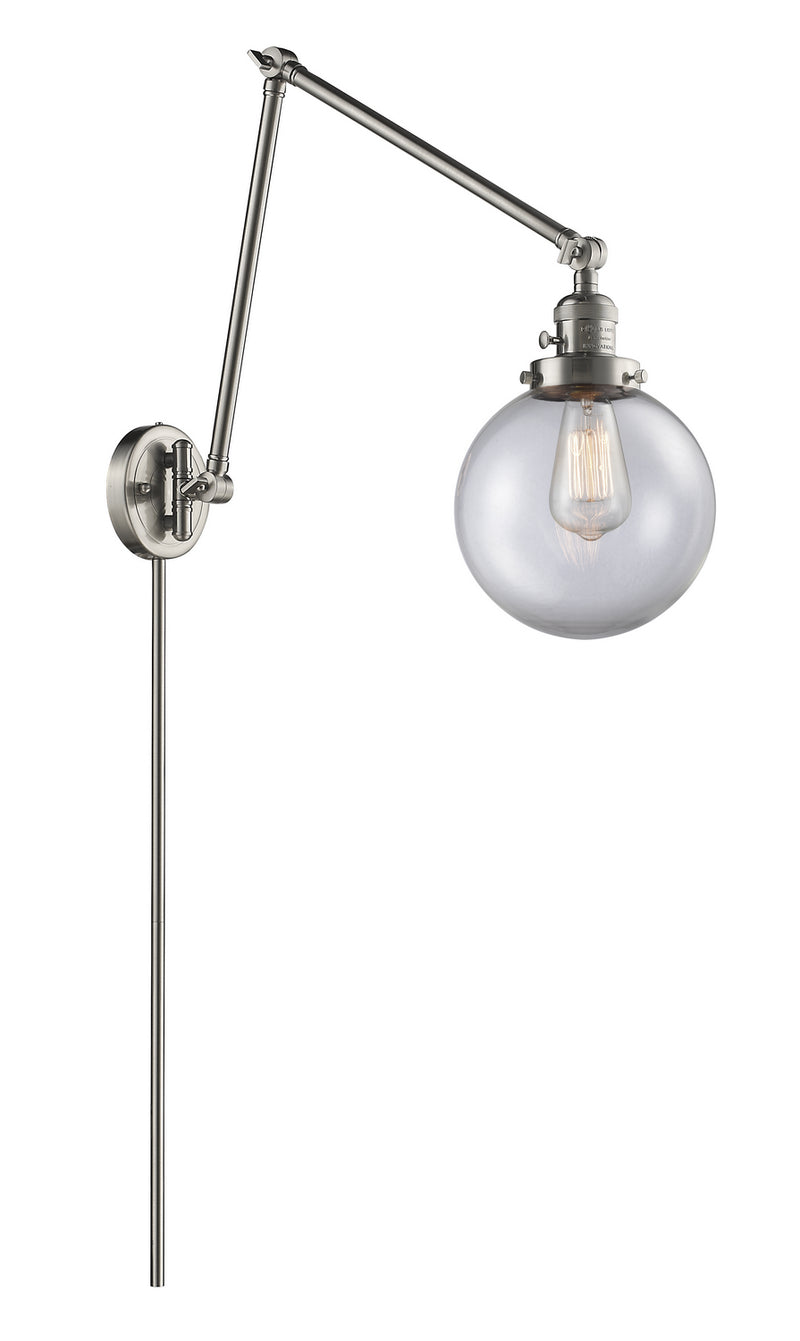 Innovations 238-SN-G202-8 One Light Swing Arm Lamp, Brushed Satin Nickel