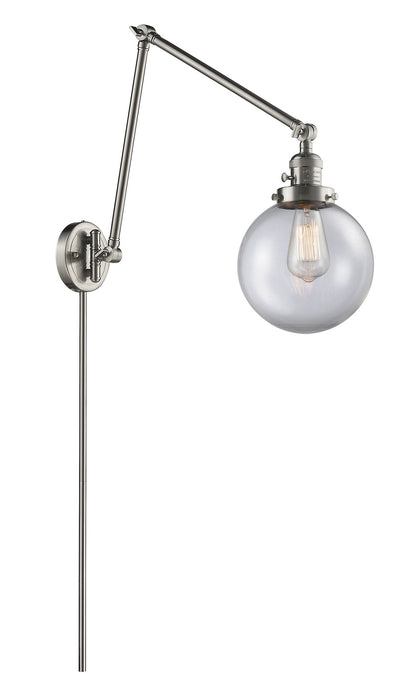 Innovations 238-SN-G202-8 One Light Swing Arm Lamp, Brushed Satin Nickel