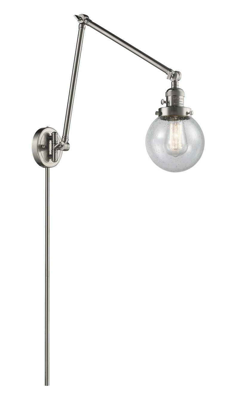 Innovations 238-SN-G204-6 One Light Swing Arm Lamp, Brushed Satin Nickel