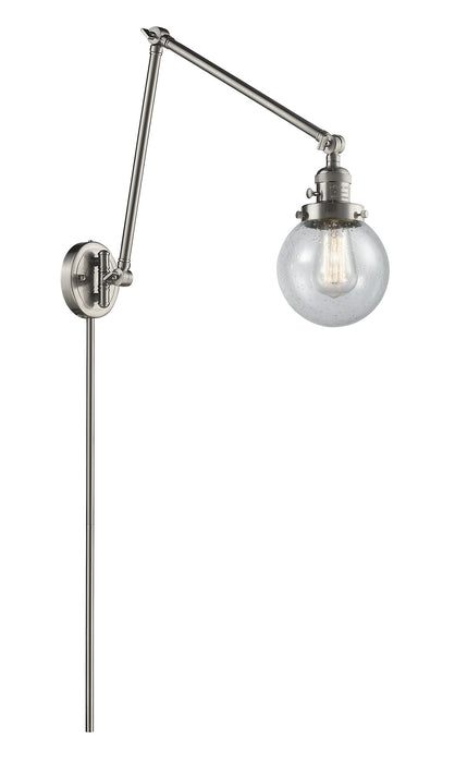 Innovations 238-SN-G204-6 One Light Swing Arm Lamp, Brushed Satin Nickel
