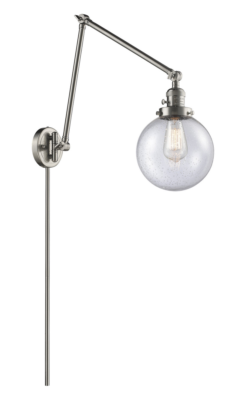 Innovations 238-SN-G204-8 One Light Swing Arm Lamp, Brushed Satin Nickel