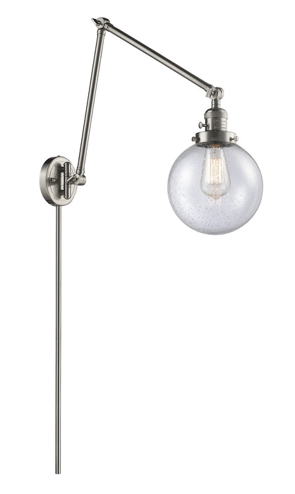Innovations 238-SN-G204-8 One Light Swing Arm Lamp, Brushed Satin Nickel