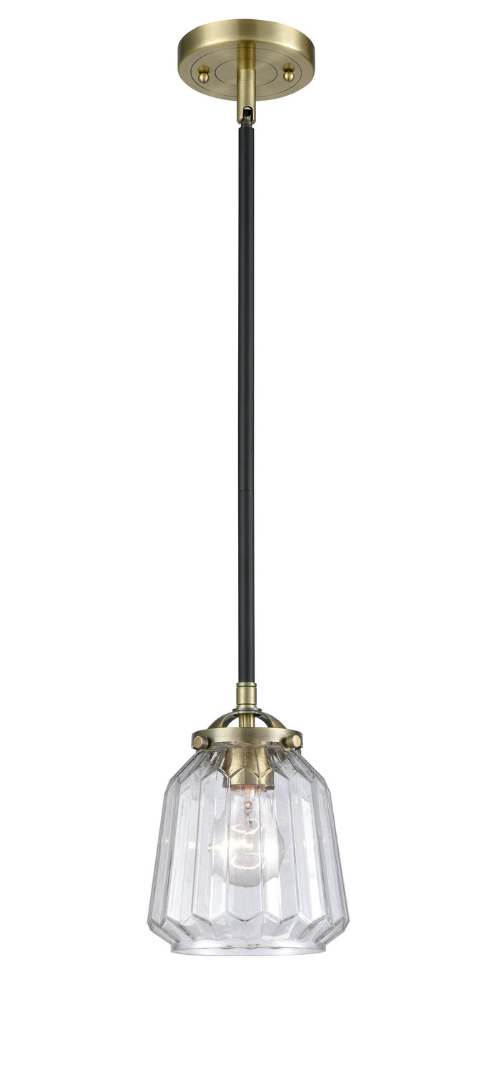 Innovations 284-1S-BAB-G142 One Light Mini Pendant, Black Antique Brass