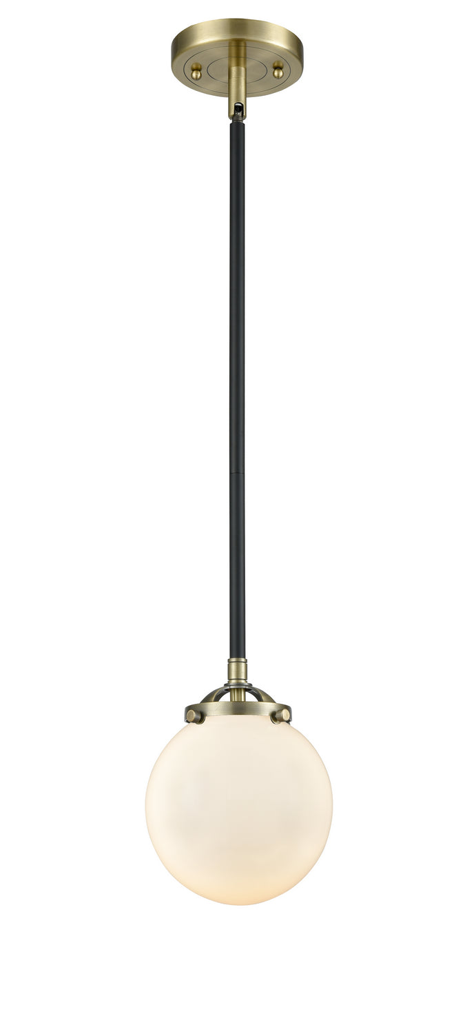 Innovations 284-1S-BAB-G201-6 One Light Mini Pendant, Black Antique Brass