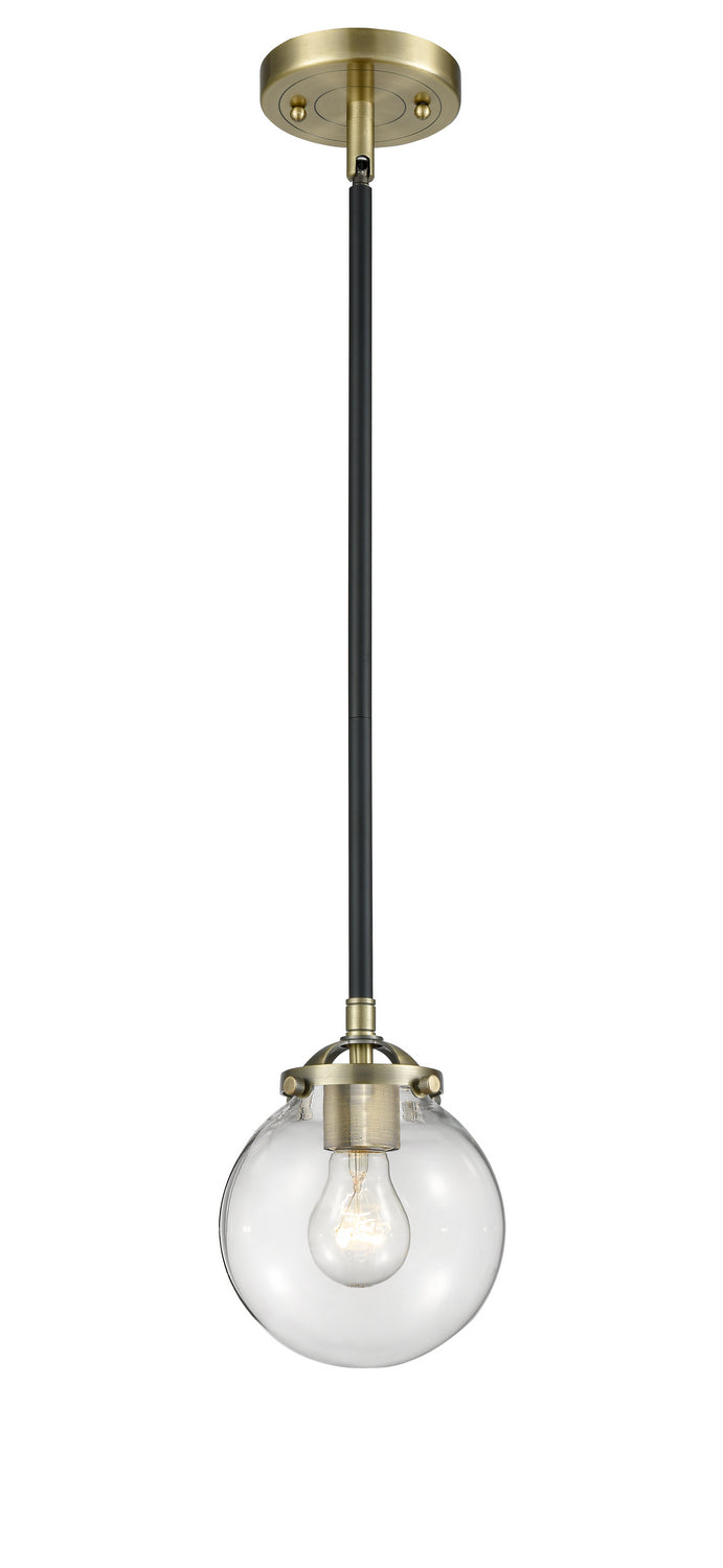 Innovations 284-1S-BAB-G202-6 One Light Mini Pendant, Black Antique Brass