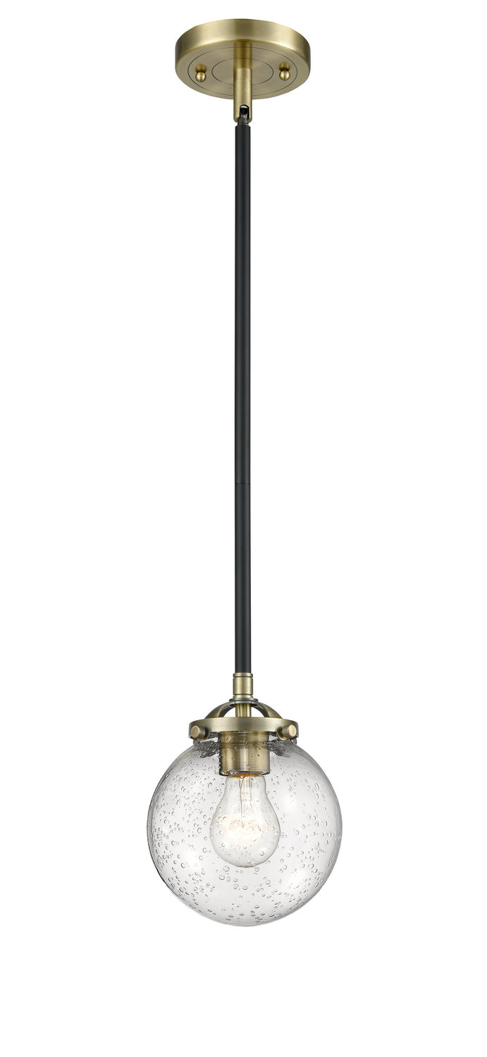 Innovations 284-1S-BAB-G204-6 One Light Mini Pendant, Black Antique Brass